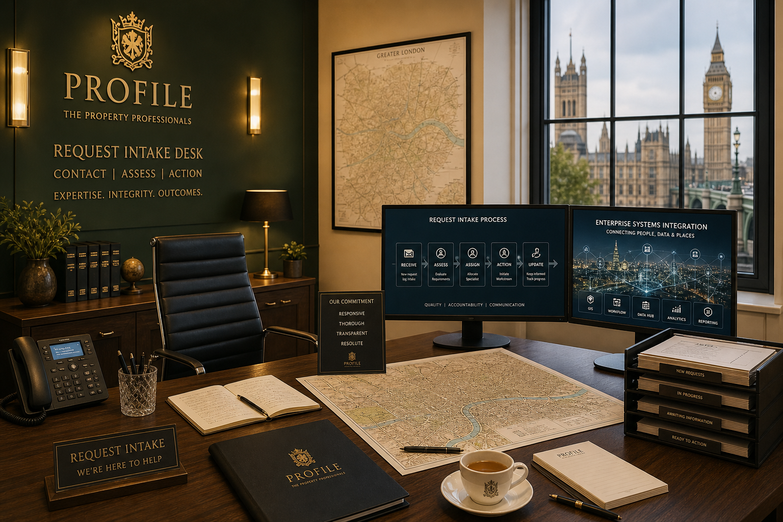SALTZ LTD profile request intake desk in London office